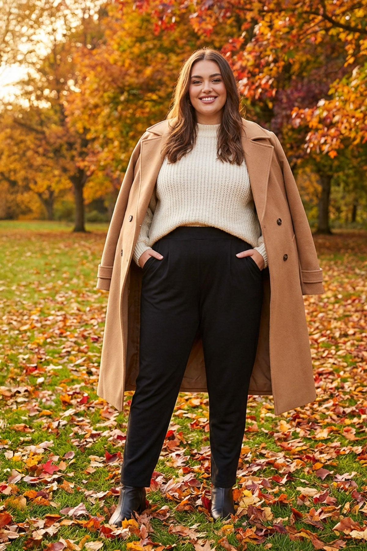 Büyük Beden Cepli Beli Lastikli Likralı Dar Paça Streç Pantolon 103369 Vervegrand