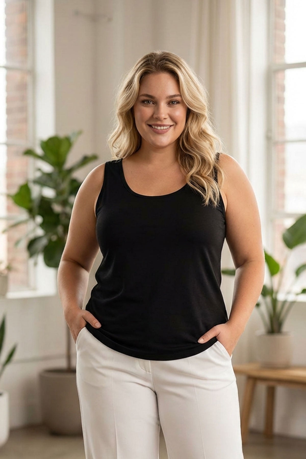 Büyük Beden Sıfır Kol Basic Atlet 1097164 Vervegrand