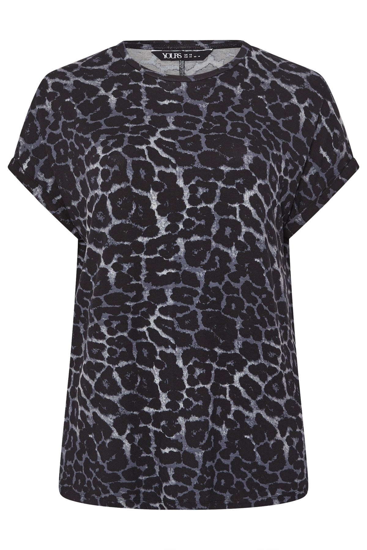 Bisiklet Yaka Kısa Kollu Leopar Desenli T-shirt 322997 Antrasit Vervegrand