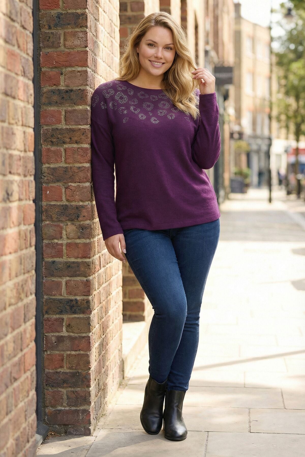 Vervegrand Büyük Beden Mor Kazak Ürün Görseli