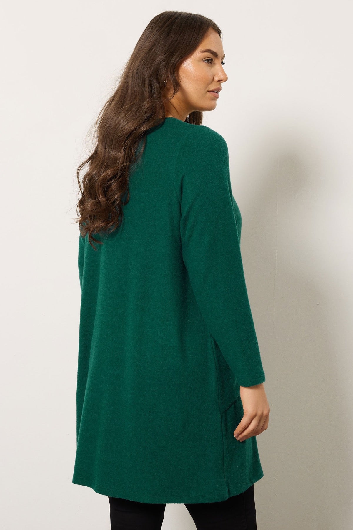 Büyük Beden Bisiklet Yaka Uzun Kollu Cepli Peluş Tunik 616455 Vervegrand