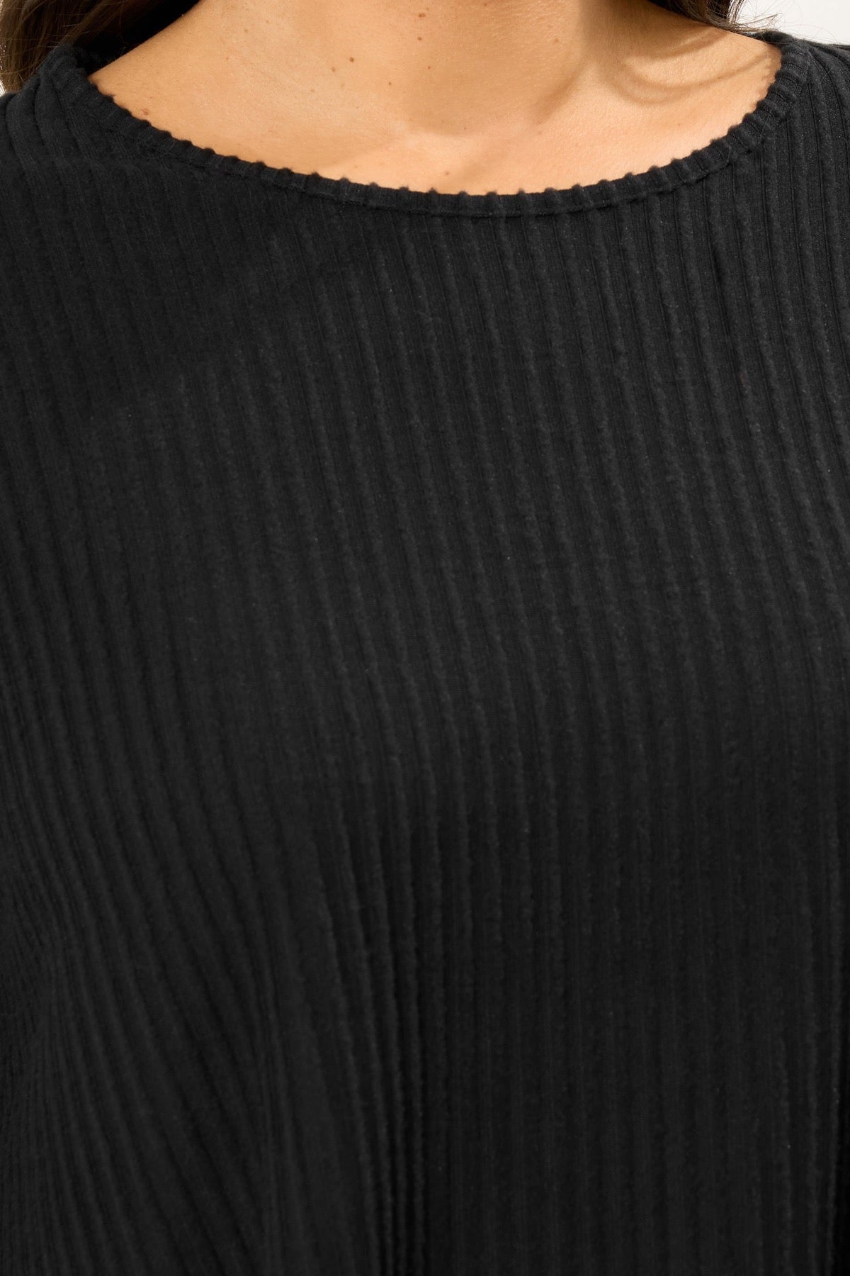Bisiklet Yaka Uzun Kollu Fitilli T-shirt 304381 Vervegrand