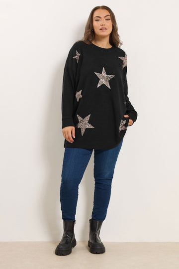 Bisiklet Yaka Uzun Kollu Payetli Peluş Sweatshirt 285075 Vervegrand