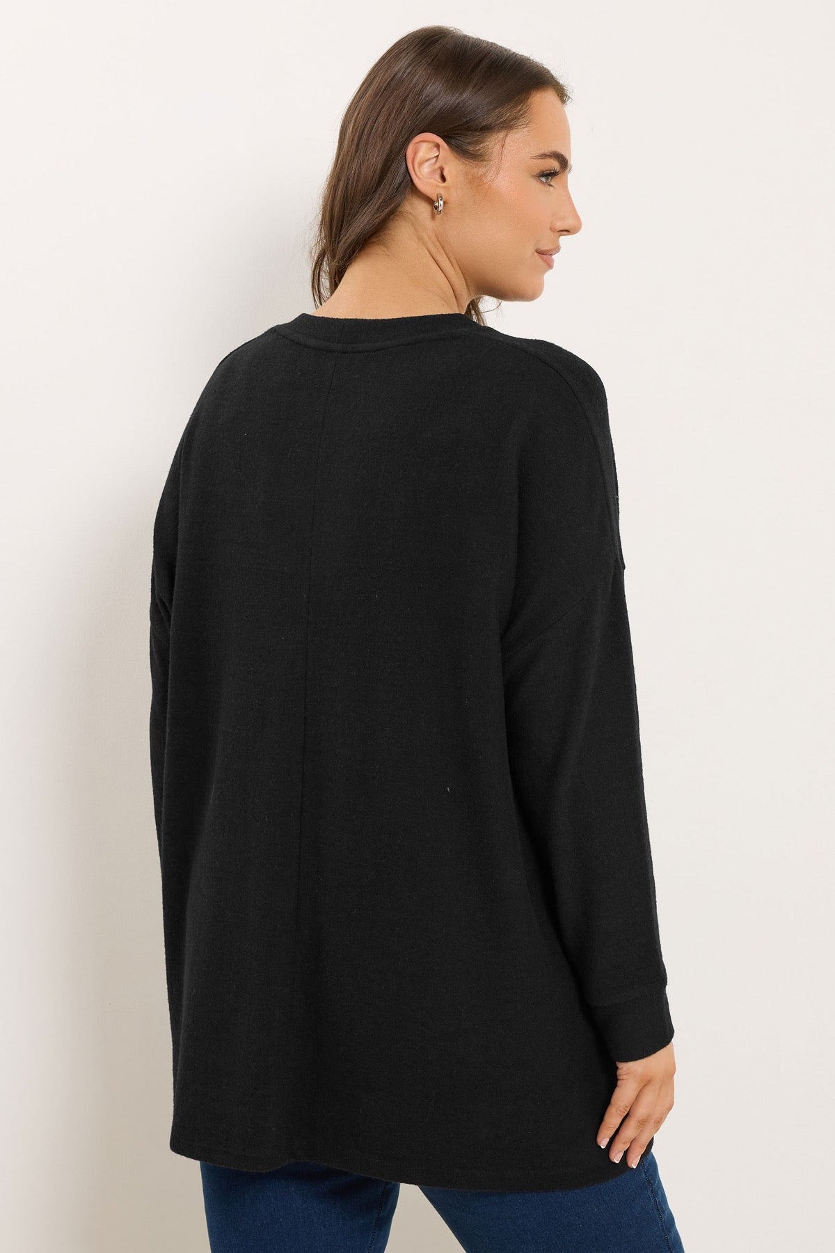 Bisiklet Yaka Uzun Kollu Payetli Peluş Sweatshirt 285075 Siyah Vervegrand