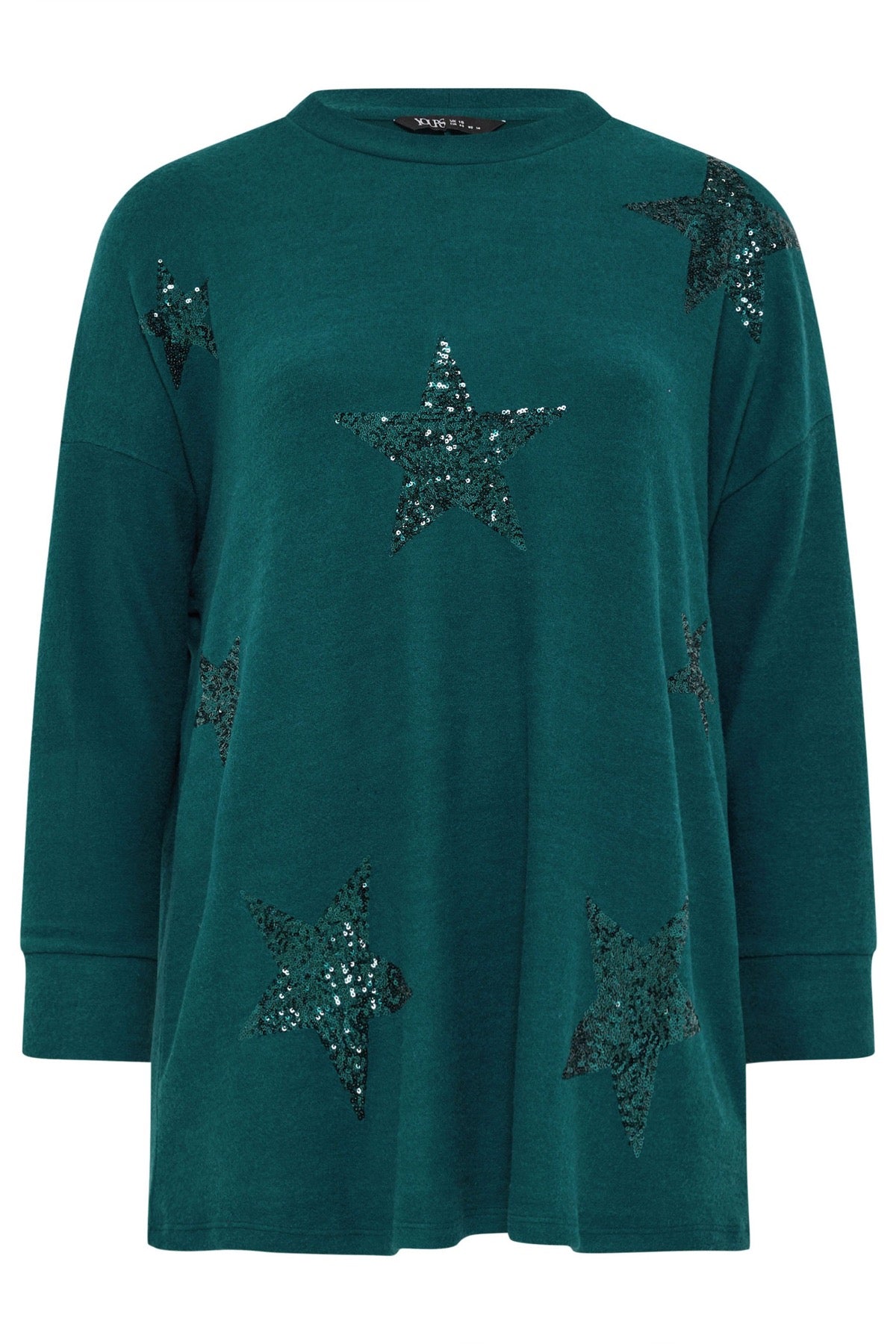 Bisiklet Yaka Uzun Kollu Payetli Peluş Tunik 285061 Yeşil Vervegrand
