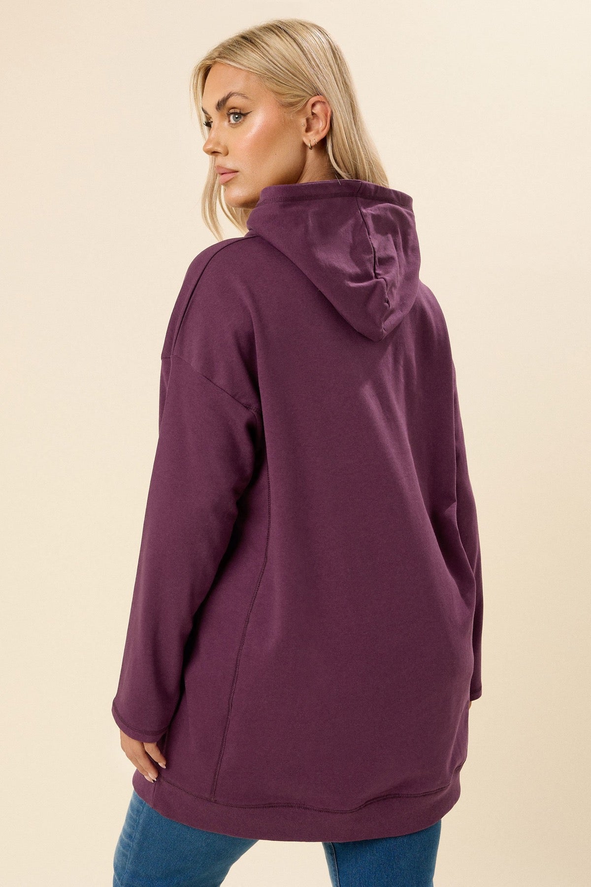 Büyük Beden Kapüşonlu Uzun Kollu Sweatshirt 304288 Vervegrand