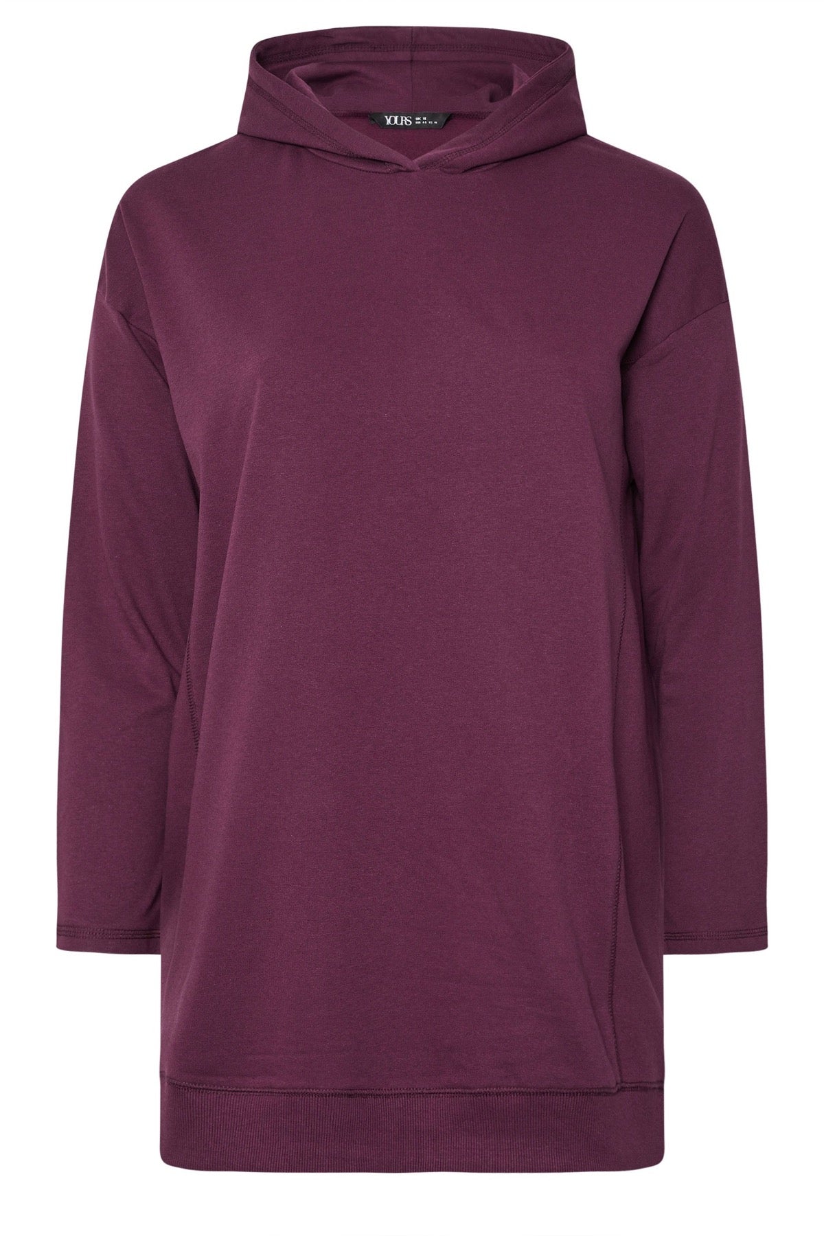 Büyük Beden Kapüşonlu Uzun Kollu Sweatshirt 304288 Mor Vervegrand