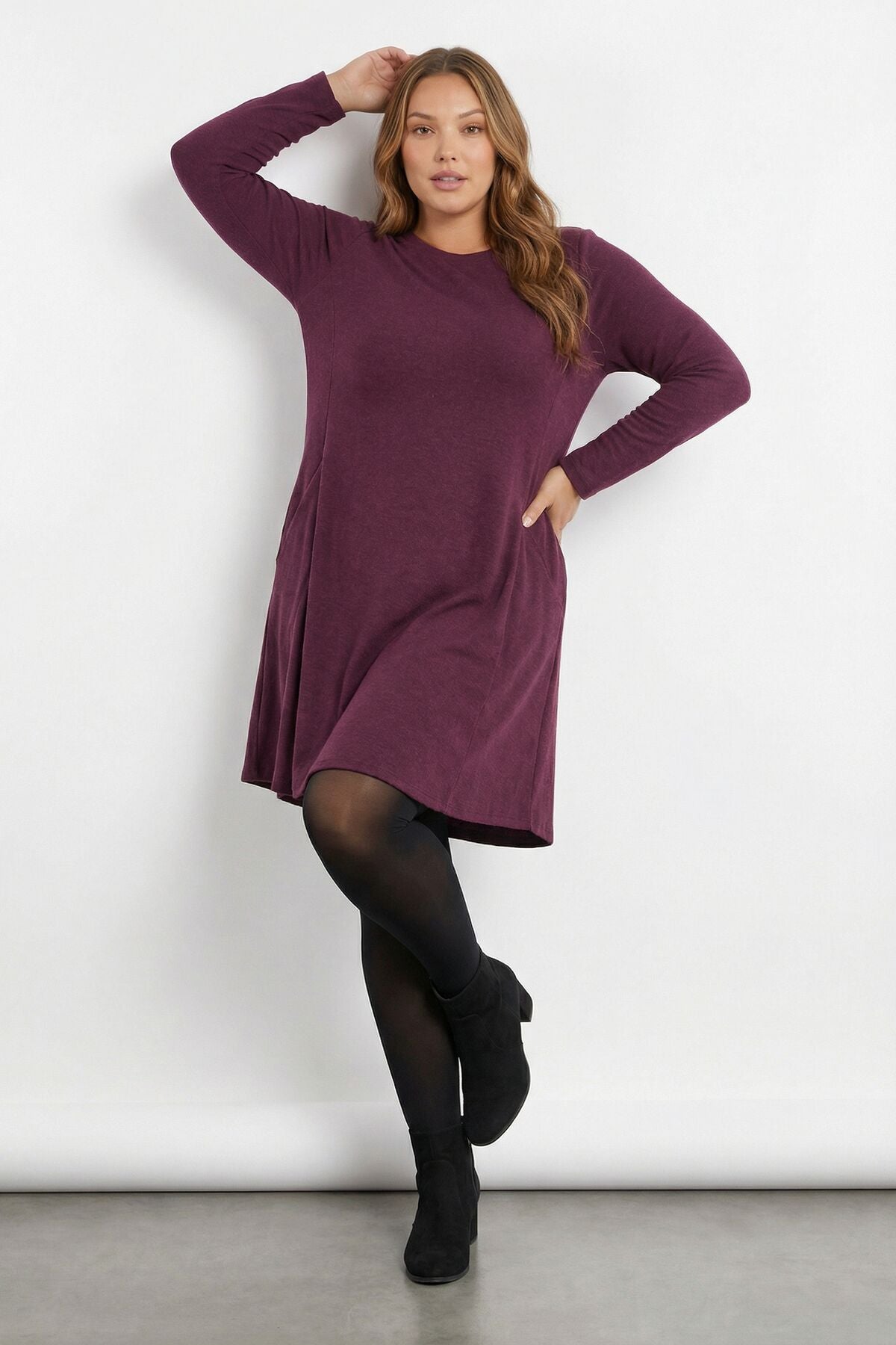 Mor Soft Touch Cepli Tunik Elbise 285078 Mor Vervegrand