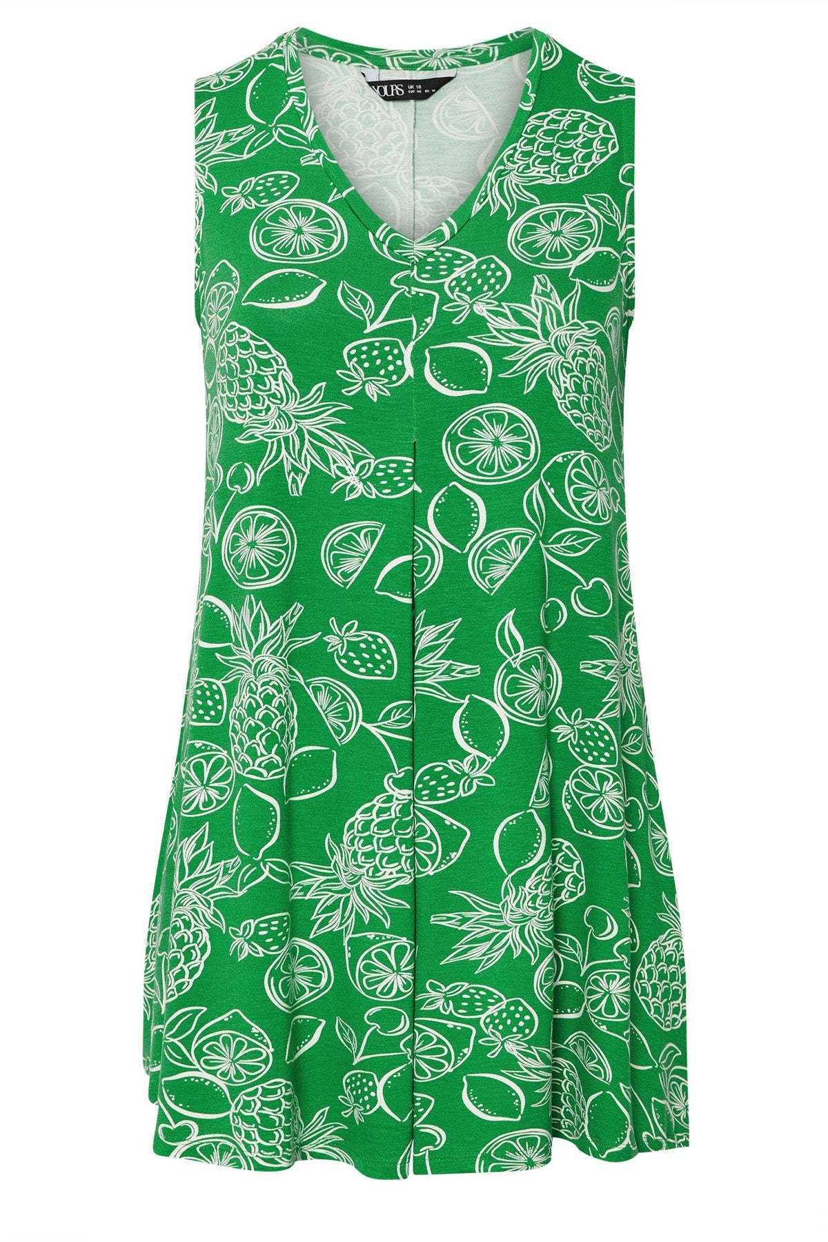 Büyük Beden V Yaka Sıfır Kol Çiçek Desenli T-shirt 304169 Vervegrand