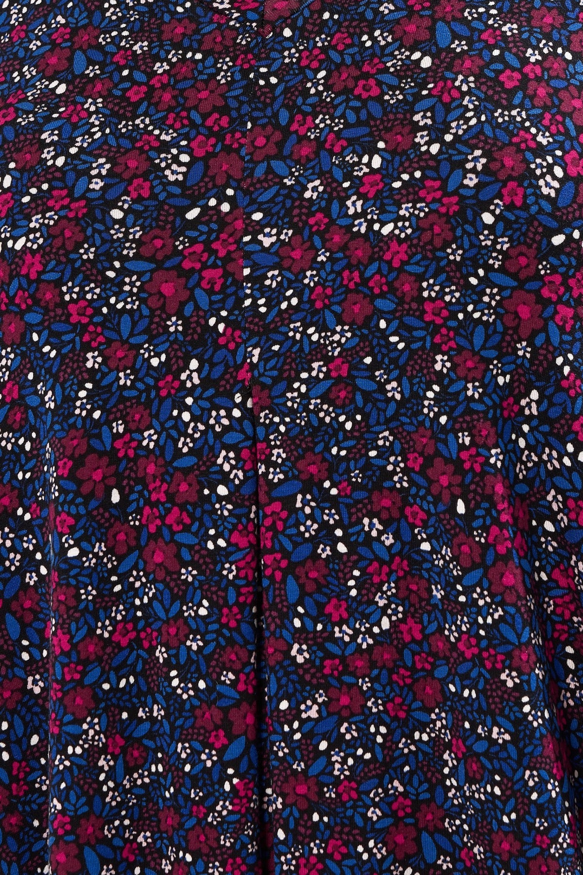 Büyük Beden V Yaka Uzun Kollu Çiçek Desenli T-shirt 322979 Vervegrand