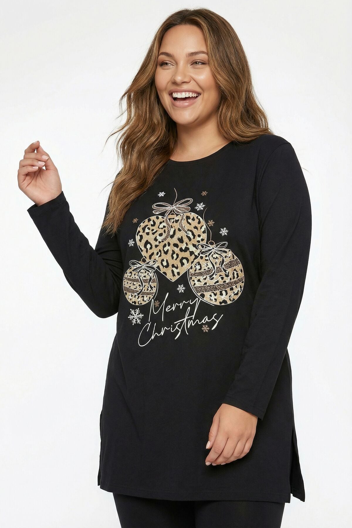 Yanı Yırtmaçlı Siyah T-Shirt 322982 Siyah Vervegrand