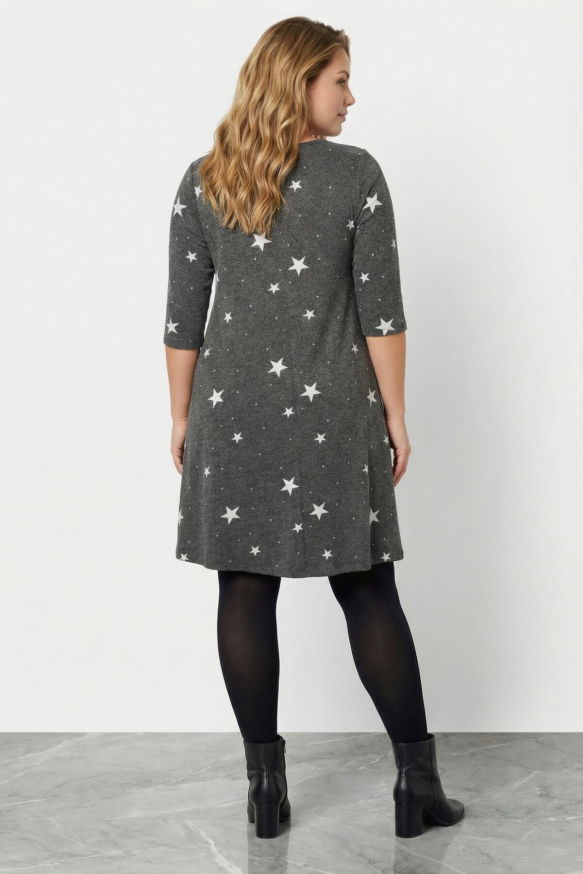 Yumuşak Dokulu Gri Elbise 304282 Vervegrand