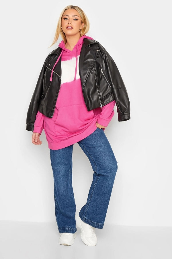 Büyük Beden Batik Desenli Önü Cepli Kapüşonşlu Sweatshirt 301593 Vervegrand