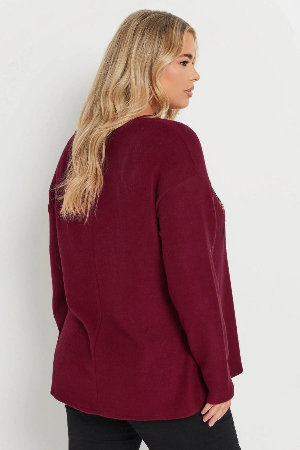 Vervegrand büyük beden yılbaşı temalı sweatshirt yan görünüm