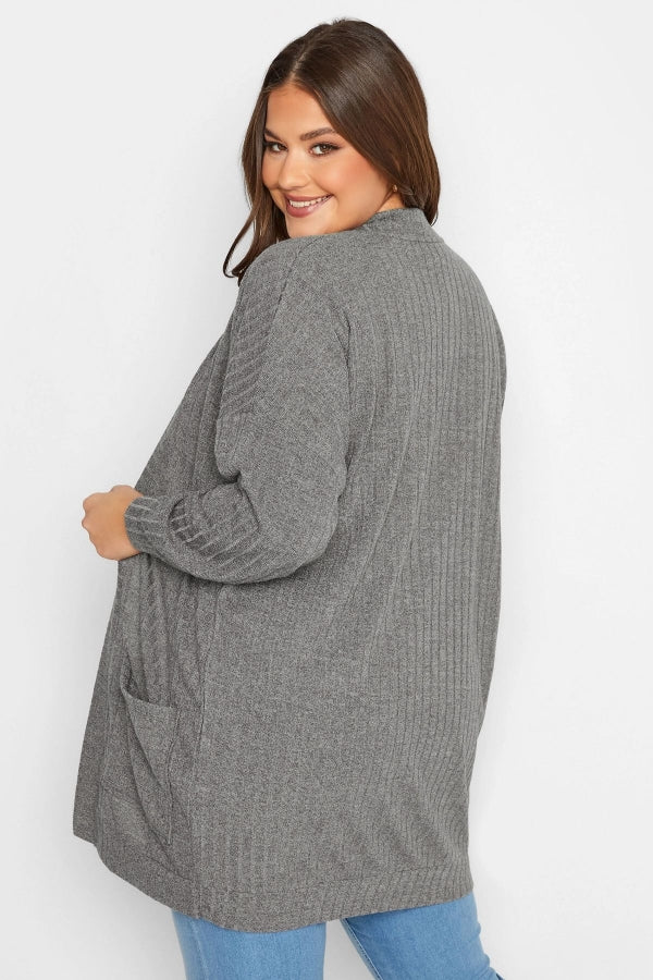 Büyük Beden Önü Kapamasız Cepli Midi Boy Hırka 301752 Vervegrand