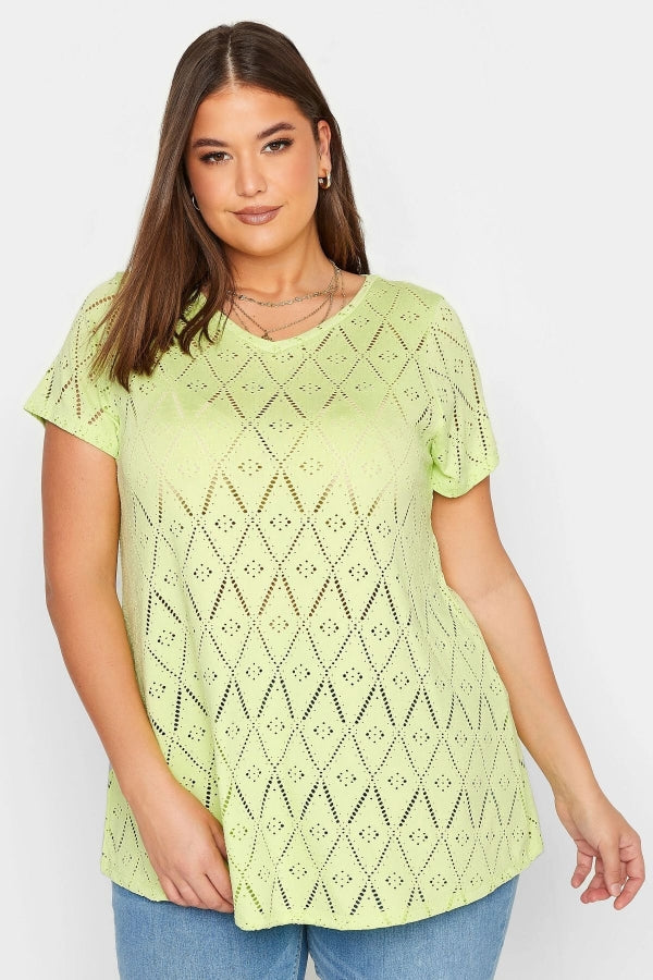 Büyük Beden Dantel Detaylı V Yaka Astarsız Bluz 321029 Vervegrand