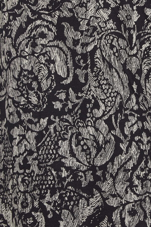 Büyük Beden Desenli Bol Kesim Likralı Kapri Pantolon 302427 Vervegrand