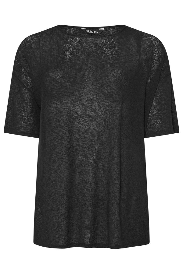 Büyük Beden Geniş Yaka Yarım Kollu Yırtmaçlı İnce Bluz 303675 Vervegrand