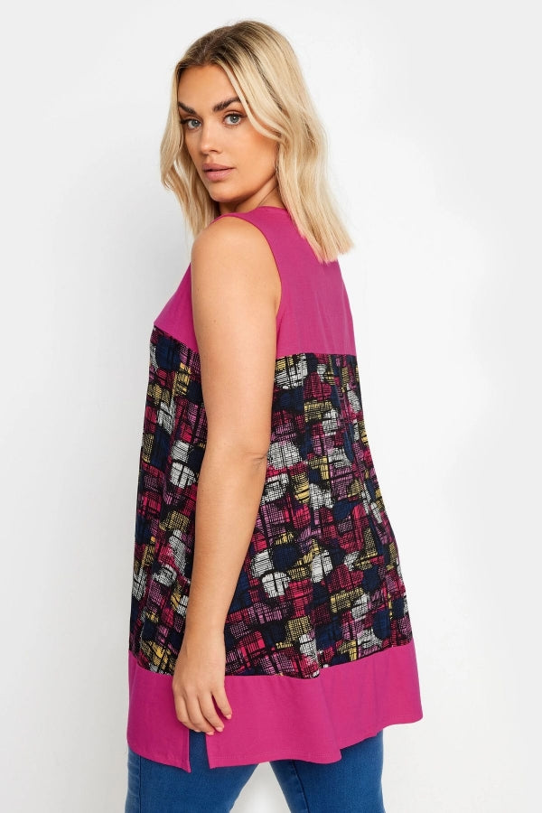 Büyük Beden Sıfır Kol V Yaka Desenli Likralı Bluz 303349 Vervegrand