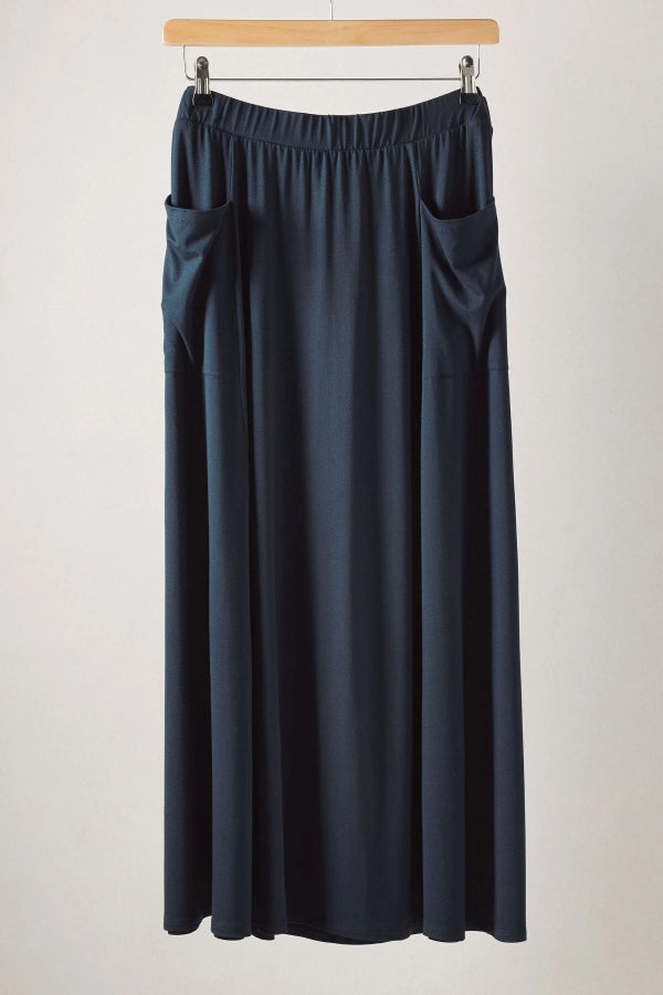 Büyük Beden Beli Lastikli Cep Detaylı Uzun Kesim Etek 615392 Vervegrand