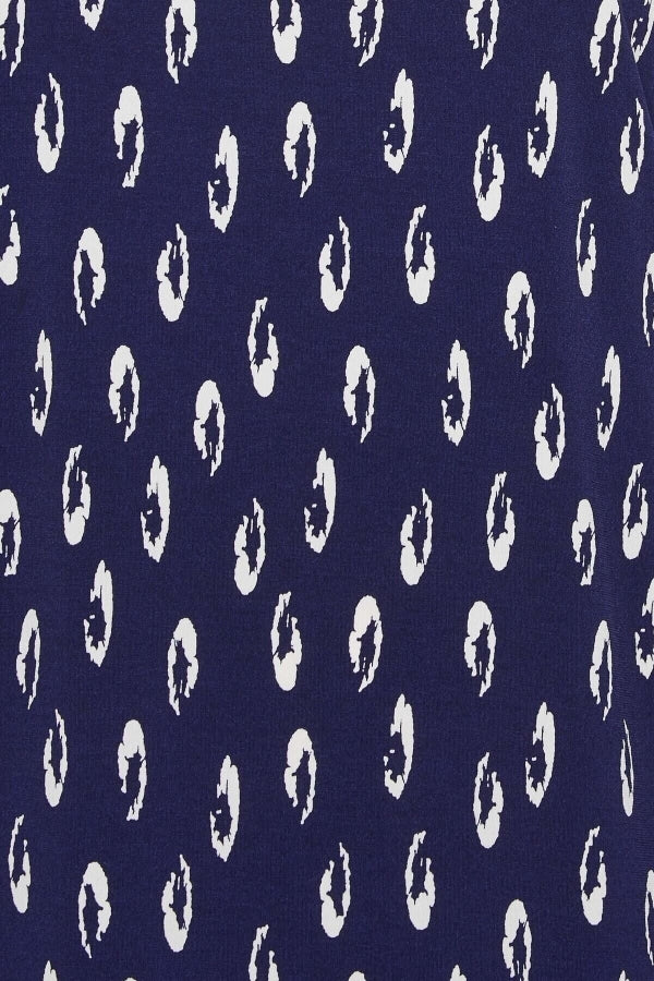 Büyük Beden V Yaka Desenli Yarım Kollu Asimetrik Kesim Bluz 174252 Vervegrand