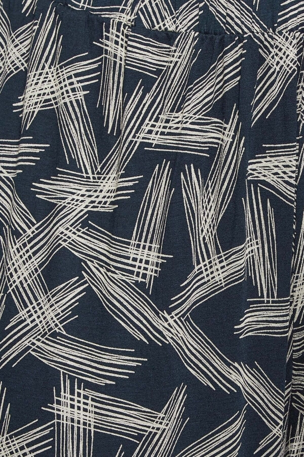 Büyük Beden Dar Paça Desenli Cepli Havuç Kesim Likralı Pantolon 302449 Vervegrand