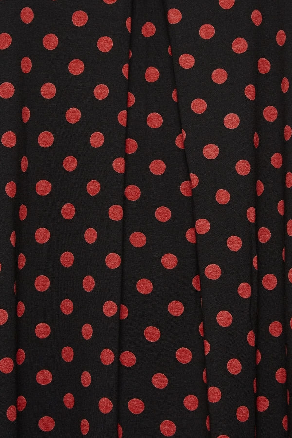 Büyük Beden Sıfır Kol Bisiklet Yaka Puantiye Desenli Bluz 302252 Vervegrand