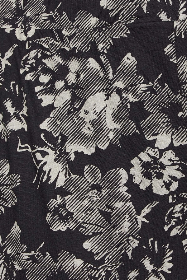 Büyük Beden Desenli Bol Kesim Cepli Likralı Kapri Pantolon 302425 Vervegrand