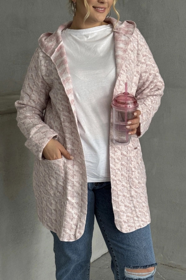 Büyük Beden Uzun Kollu Kapüşonlu Cepli Önü Kapamasız İnce Hırka 301794 Vervegrand