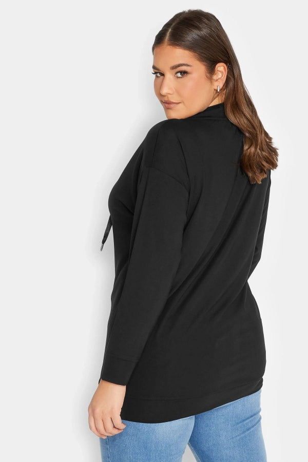 Vervegrand büyük beden sweatshirt sırt ve uzun kesim görünümü