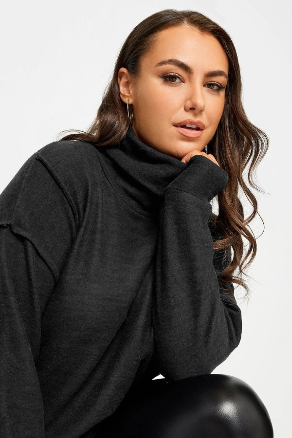 Büyük Beden Yumuşak Dokulu Uzun Kollu Balıkçı Yaka Kazak 302798 Vervegrand