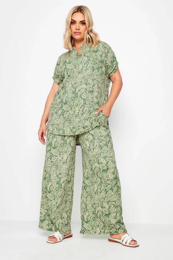 Büyük Beden V Yaka Kısa Kollu Çiçek Desenli Bluz 321940 Vervegrand