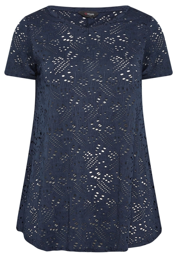 Büyük Beden Dantel Detaylı V Yaka Astarsız Bluz 321027A Vervegrand