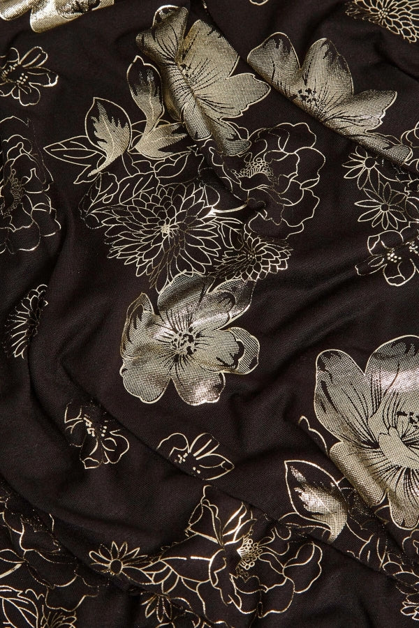 Büyük Beden Parlak Çiçek Desenli Uzun Kesim Etek 301805 Vervegrand