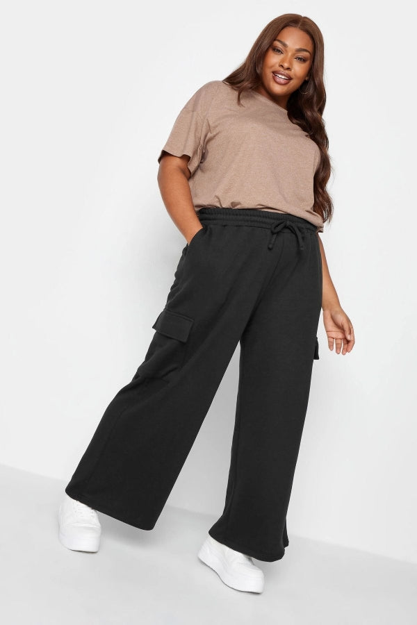 Büyük Beden Geniş Paça Cepli Beli İpli Kargo Pantolon 215953 Vervegrand