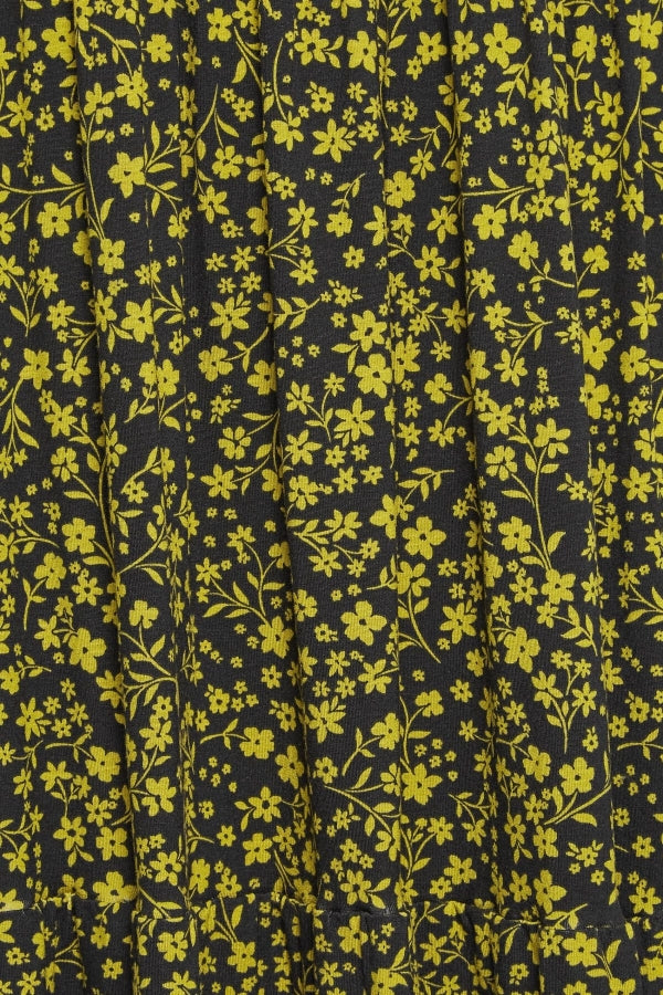 Büyük Beden Bisiklet Yaka Çiçek Desenli Katlı Midi Boy Elbise 137624 Vervegrand