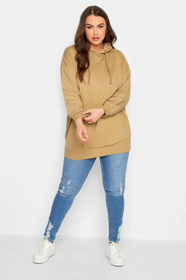 Büyük Beden Kapüşonlu Rahat Kesim Uzun Kollu Sweatshirt 171910 Vervegrand