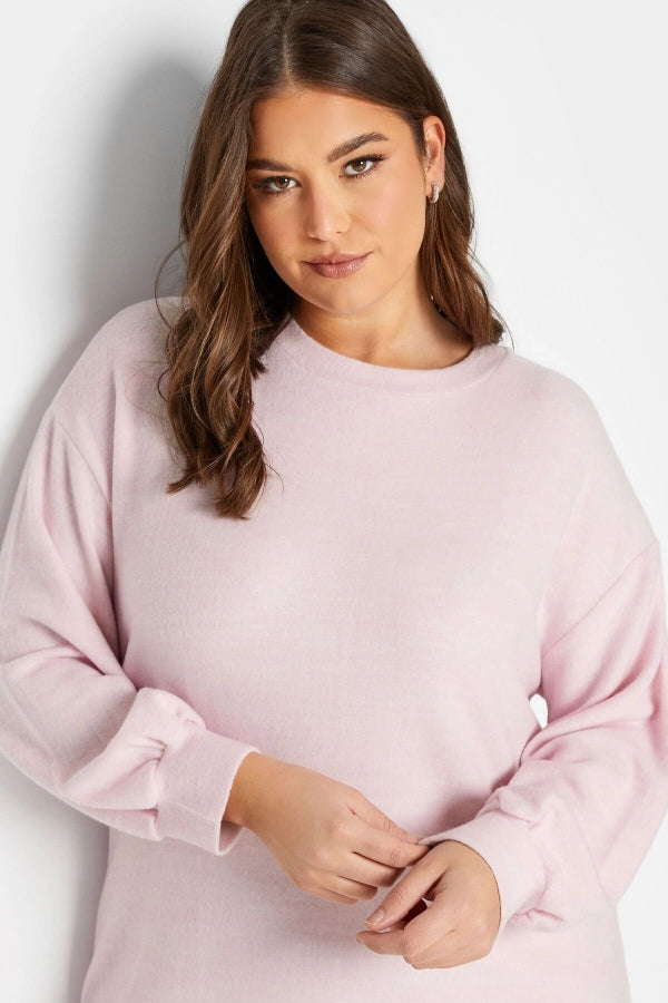 Büyük Beden Likralı Uzun Kollu Yuvarlak Yaka Triko Elbise 301735 Vervegrand