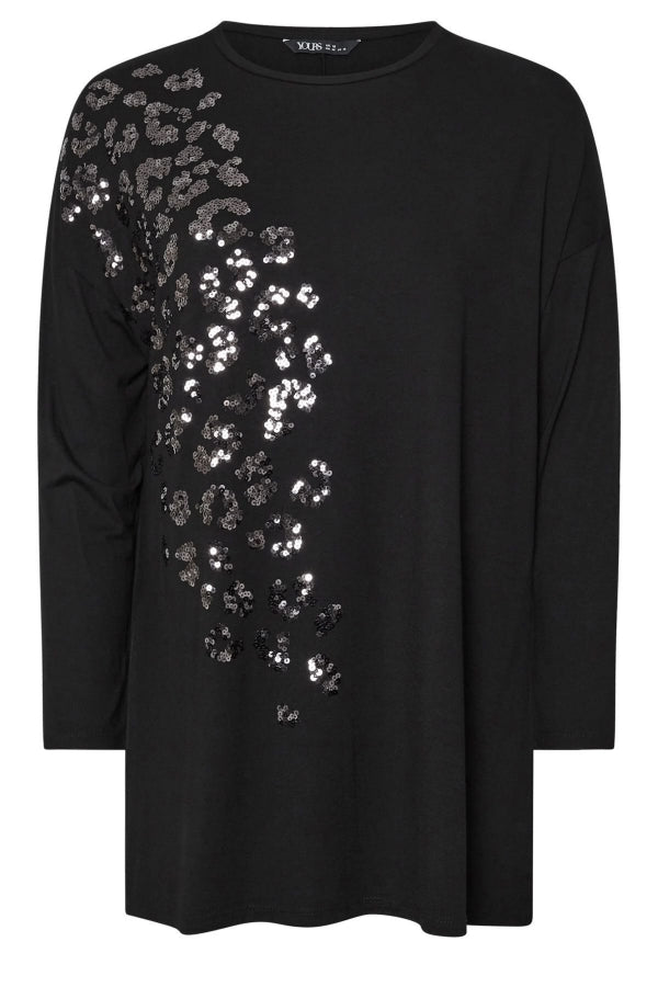 Büyük Beden Yırtmaçlı Payet İşlemeli Uzun Kollu İnce Bluz 322270 Vervegrand