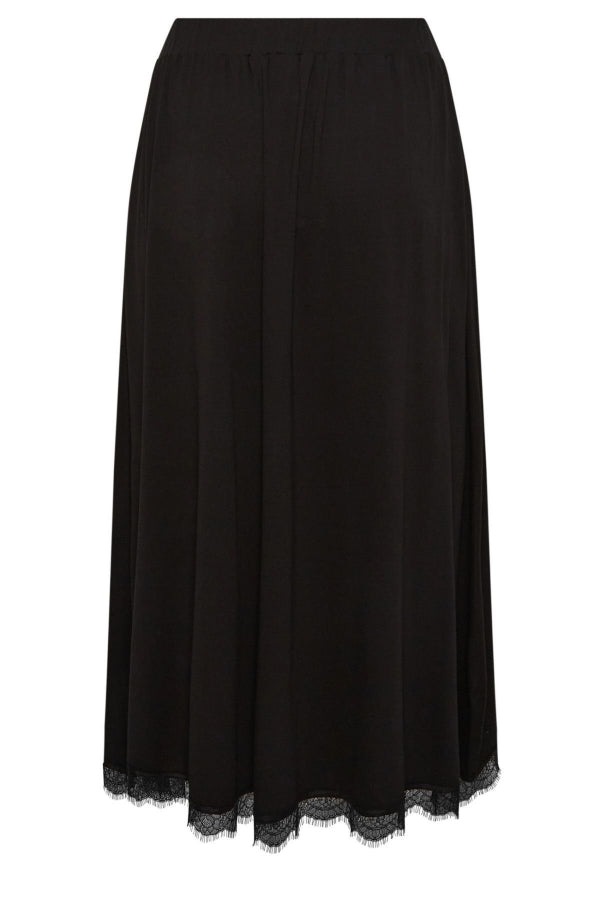 Büyük Beden Beli Lastikli Cepsiz Dantel Detaylı Uzun Etek 215519 Vervegrand