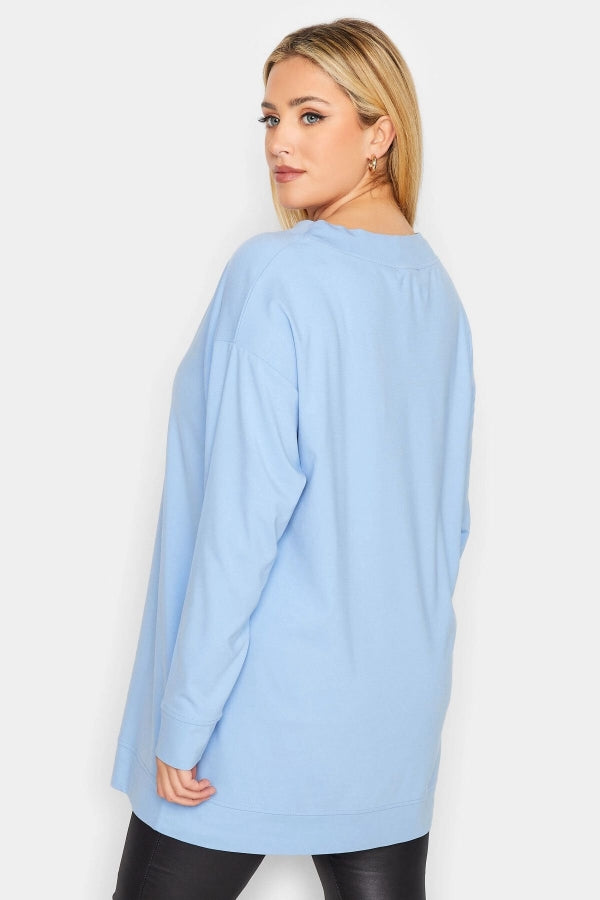 Vervegrand büyük beden uzun kesim sweatshirt yıldız işlemeli