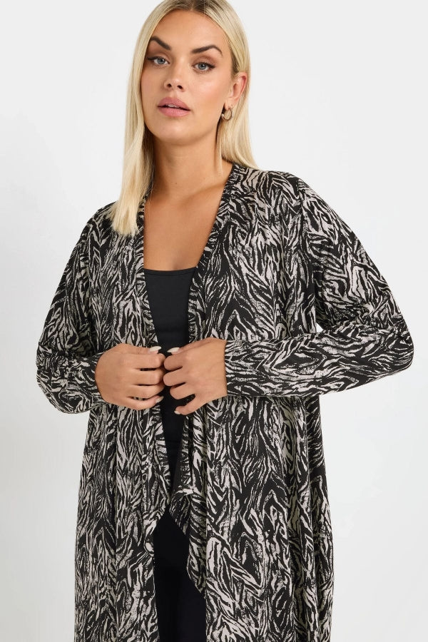 Büyük Beden Önü Kapamasız Uzun Kollu Asimetrik Kesim İnce Hırka 303693 Vervegrand