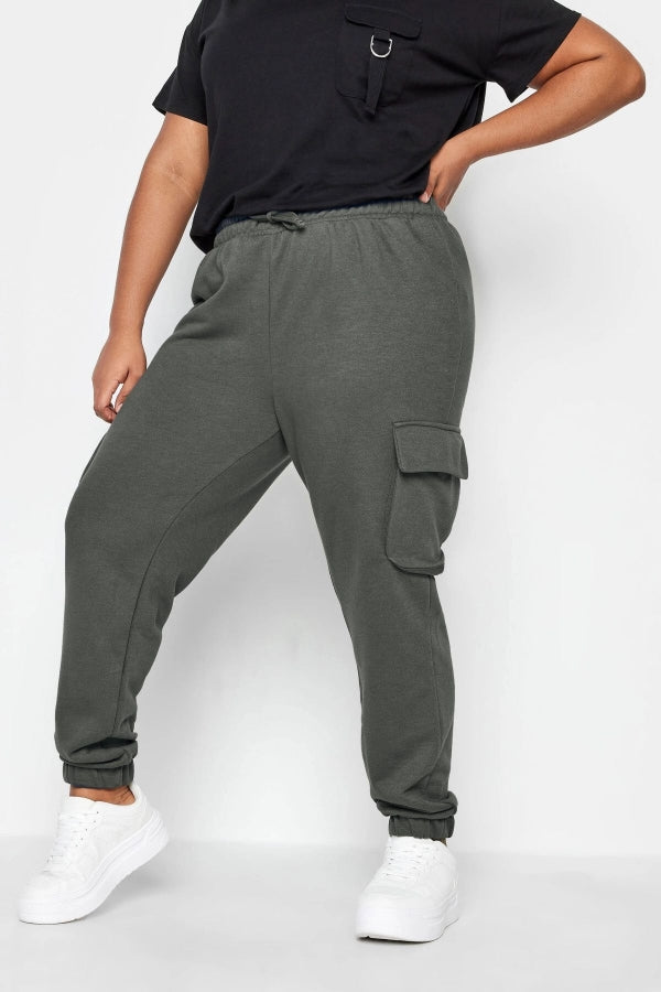 Büyük Beden Beli ve Paçası Lastikli Cepli Kargo Jogger Pantolon 143569 Vervegrand