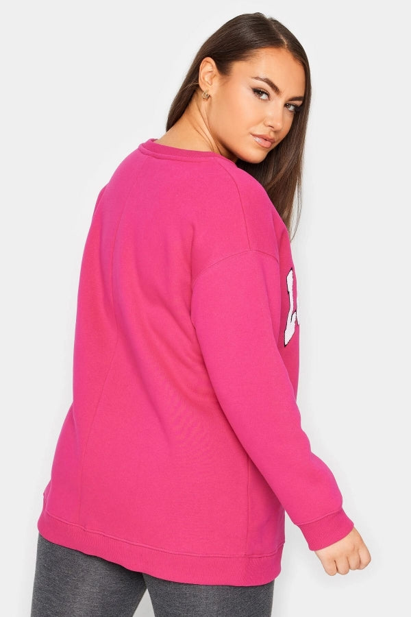 Büyük Beden Bisiklet Yaka Uzun Kollu Baskılı Sweatshirt 302686 Vervegrand