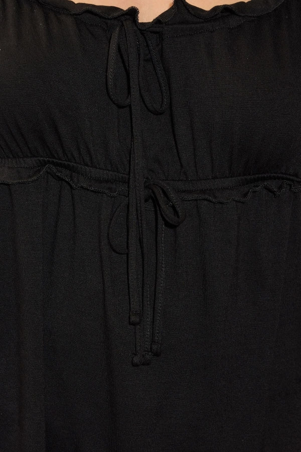 Büyük Beden İnce Askılı Geniş Yakalı Önü Büzgülü Bluz 322693 Vervegrand