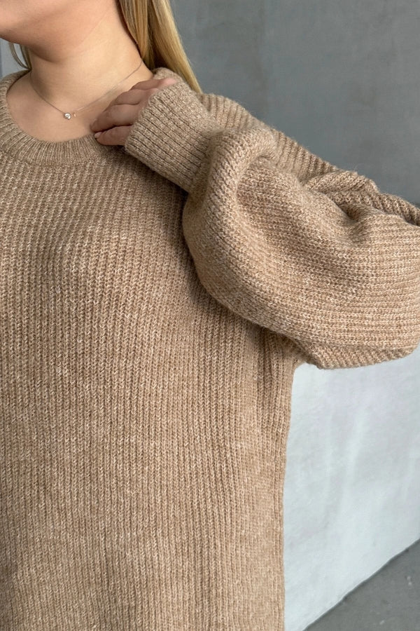 Büyük Beden Bisiklet Yaka Uzun Kollu Triko Kazak 302343 Vervegrand