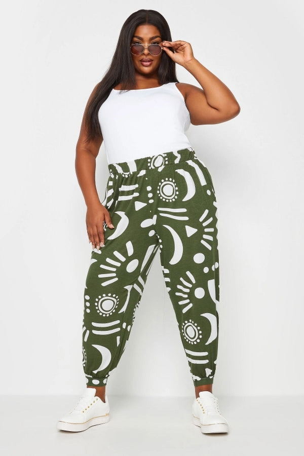 Büyük Beden Paçası Lastikli Likralı Esnek Kumaş Pantolon 145097 Vervegrand