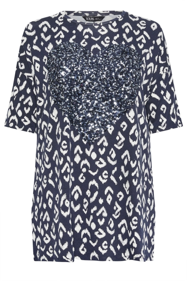 Büyük Beden Bisiklet Yaka Payet İşlemeli Yırtmaç Detaylı Bluz 303078 Vervegrand