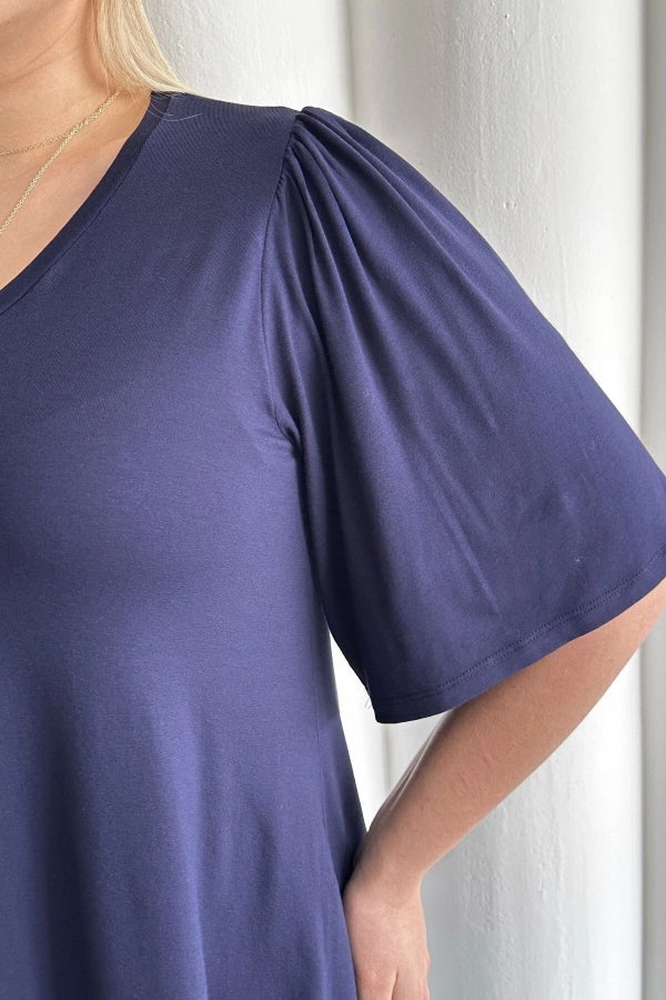 Büyük Beden V Yaka Desensiz Asimetrik Kesim Likralı Bluz MDL-6 Vervegrand