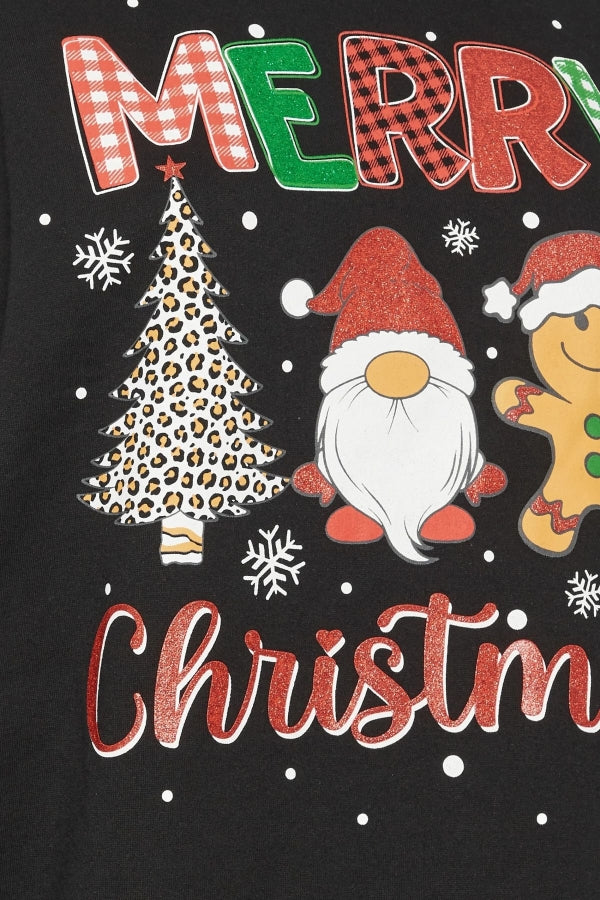 Büyük Beden Yılbaşı Temalı Bisiklet Yaka Uzun Kollu Cepli Sweatshirt Elbise 303829 Vervegrand